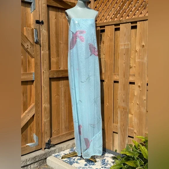 strapless open back dress RENT By Anthropologie Lucinda One-Shoulder Maxi Slip Dress (RRP £158)